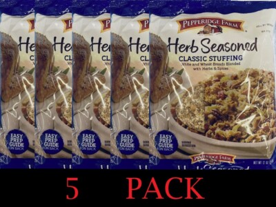 5x Pepperidge Farm HERB SEASONED CLASSIC STUFFING 12 oz Bag - 5 PACK