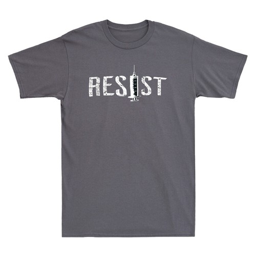 Resist Anti-Vaccine Anti-Vaxxer Funny Vaccine Joke Gift Vintage Men's T-Shirt - Picture 6 of 8