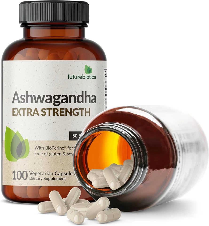 Ashwagandha Extra Fuerza Estrés y Apoyo al Estado de ánimo con BioPerine - No OGM Para... Foto 2 de 4