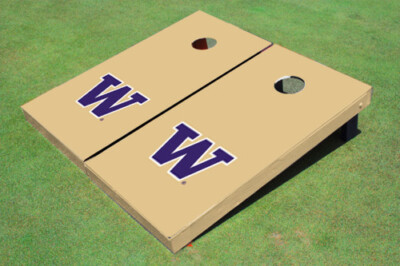 University Of Washington ''W'' Gold Matching Solid Cornhole Boards