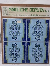 20x20 Hand Decorated Deruta Tiles 60s/70s For Decoration