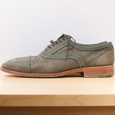John Fluevog Brandenburg 9 Green Perforated Cap-Toe Oxford  display picture 1