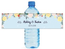 100 Spring Time Floral Wedding Anniversary Engagement Party Water Bottle labels