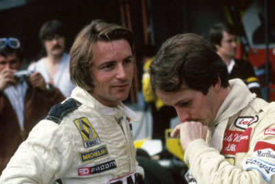 1980 Boxengasse Rene Arnoux Gilles Villeneuve F1 4x6 Photo