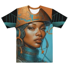 Futuristic African Lady Allover Print Unisex T-Shirt XS - 2X