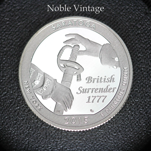 2015 S Silver Proof Saratoga ATB Quarter - 90% Silver - Light Toning - Lot A