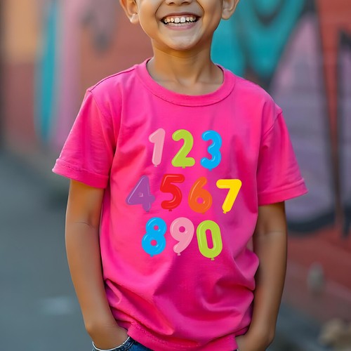 Boys and Girls Balloon Colourful Number Day Ideas T-Shirt Tee for Kids #ND - Picture 12 of 35