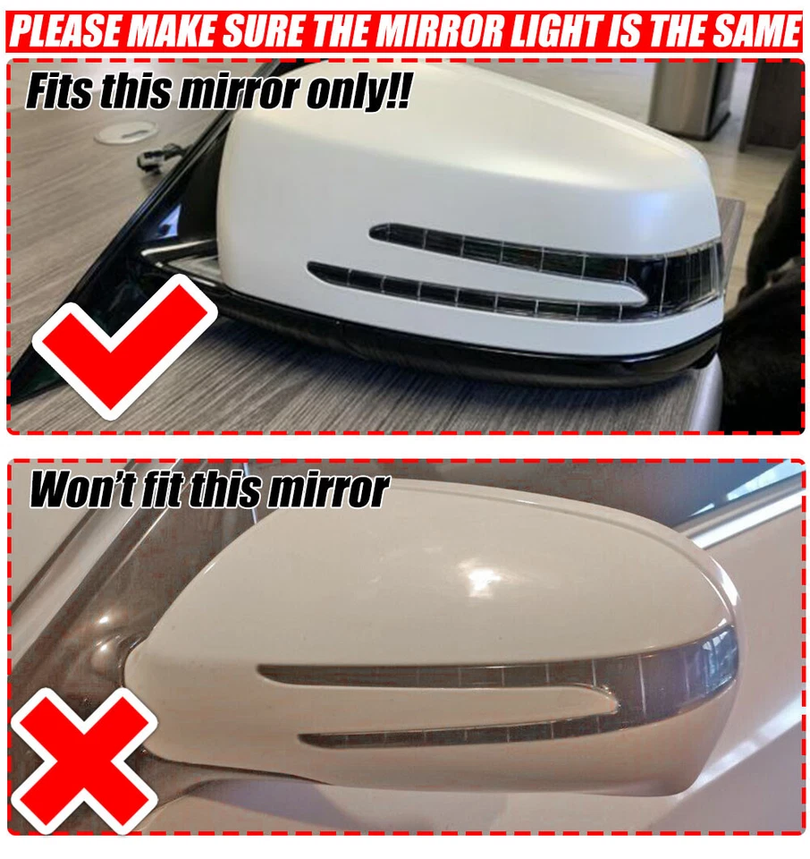 Sequential LED Side Mirror Turn Signal Light for Mercedes Benz C E S CLA CLS GLK - Image 2 of 4