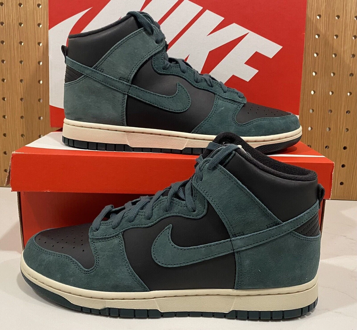 NEW Nike Dunk High Retro PRM Faded Spruce Black Green DQ7679 002