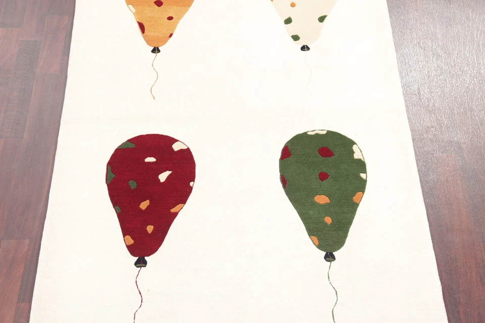 High-End Quality Nepal Tibetan Balloons Kid's Room Oriental Birthday Rug 4'x6' - Image 3 of 4