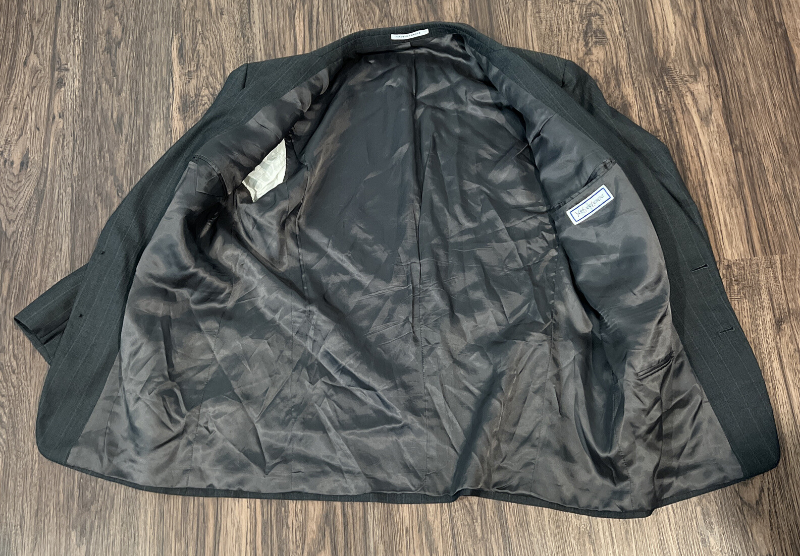 Giacca blazer vintage Yves Saint Laurent da uomo colore a righe grigio taglia 44R