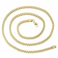 14K Gold Plated Franco Link Chain Solid Square Box Stainless Steel for Men&Women
