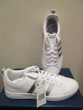 adidas white shoes with silver stripes