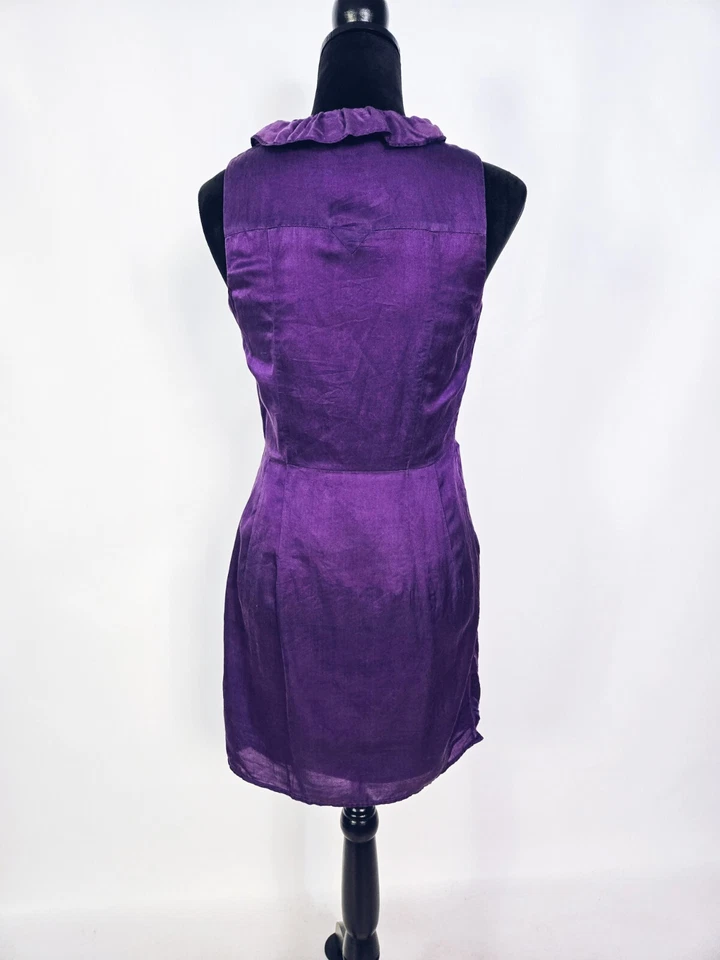 Mini Vestido Andrew Marc Royal Púrpura Mezcla Seda Foto 3 de 4