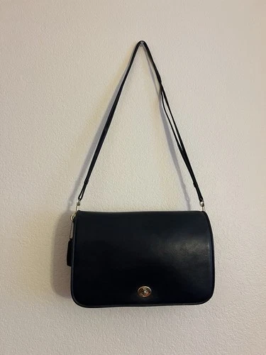 VTG Coach Pre Creed Blue Dinky Cashin Double Strap Shoulder Purse Crossbody