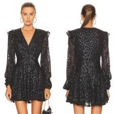 ROCOCO SAND Ciara Mini Dress in Black Size S