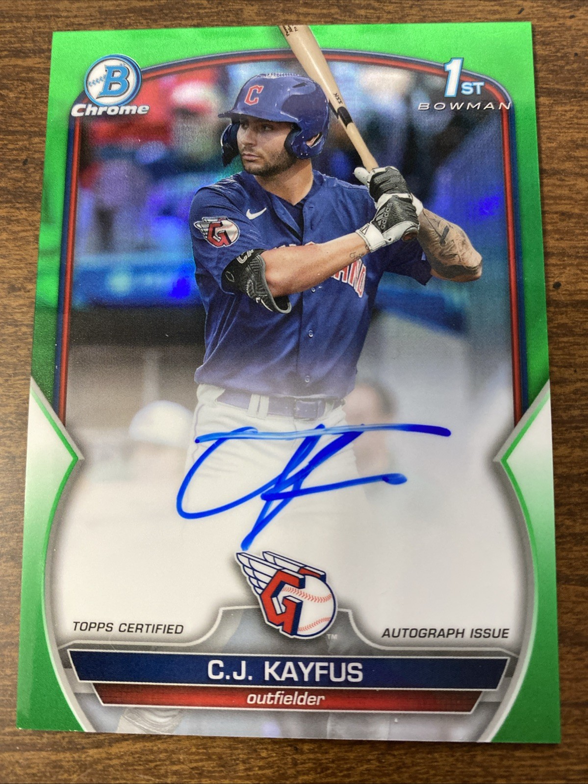 2023 Bowman Chrome Draft 1st CJ Kayfus Auto Green Refractor/99