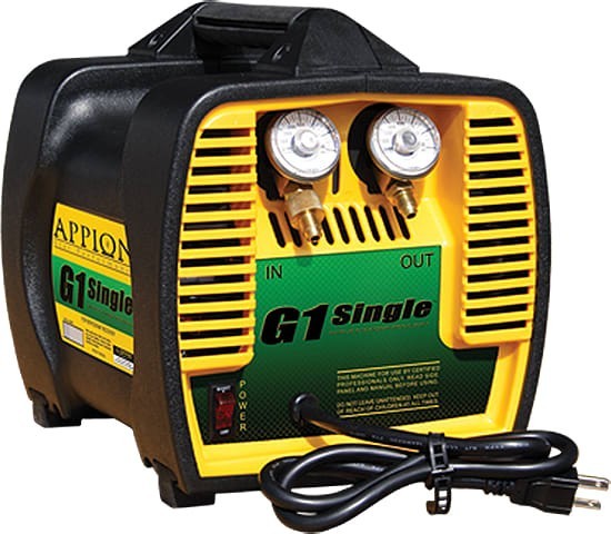 APPION G1 Single, Refrigerant Recovery Unit Inlet & Outlet Color Coded ...