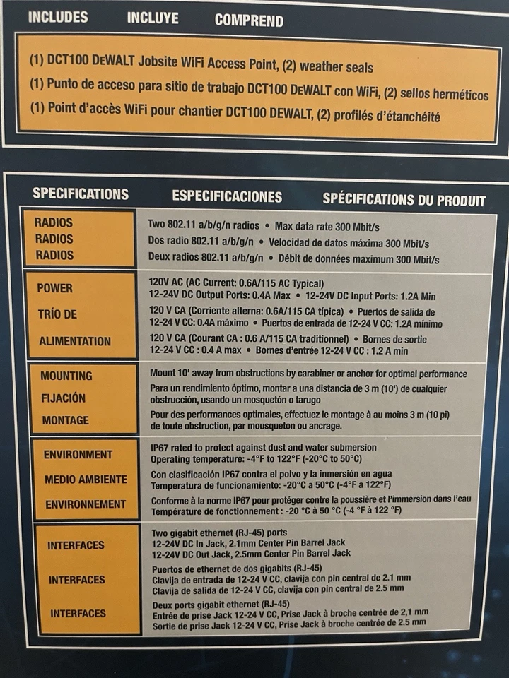 Dewalt DCT100 Jobsite WiFi Access Point NEW - Image 3 of 3