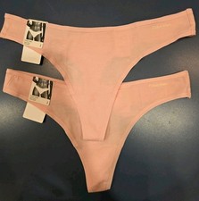 Calvin Klein Women Pink Ideal Cotton Thong Panty Small QD5117 - 2 Pairs