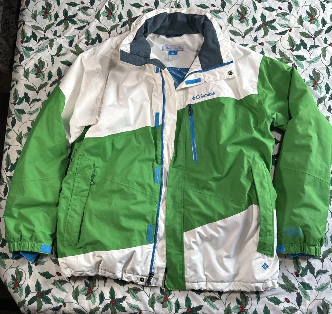 COLUMBIA Omni-Heat Thermal Reflective Co-Morph Jacket Green/White size XL
