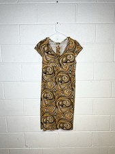   Isle Retro Swirl Midi Dress in Brown and Tan  