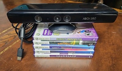 Xbox 360 Kinect Sensor W/ 5 Kinect Games Sports Fitness Disney Animals Fast Ship