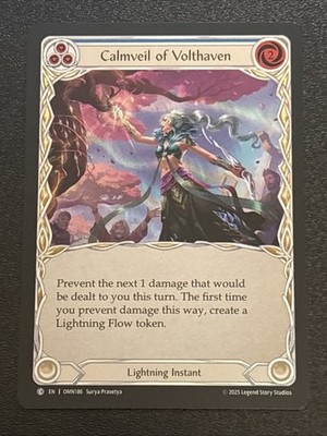 F&B TCG Omens of the Third Age Calmveil of Volthaven (Blue) Rainbow Foil OMN186