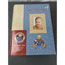 Vintage Blue Jean Teddy Baby Keepsake Memory Box New Sealed Baby Shower Gift