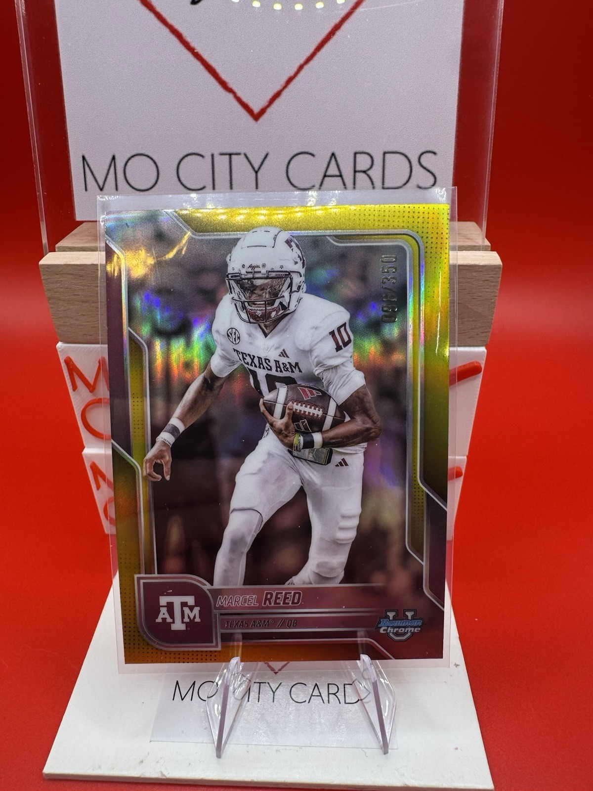 Marcel Reed 2025 Bowman Chrome University Football 133 Yellow Refractor /350