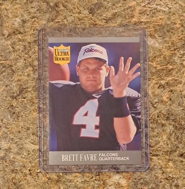 (7) Brett Favre 1991 Topps Stadium Rookie Card RC Ultra Upper Action 1992 Bowman - Image 4 of 4