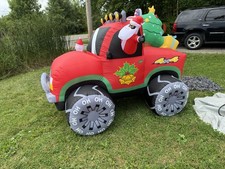 Poolergetic 7Ft Santa In A 4X4 Pickup truck Inflatable Built In LED LightsHoHoHo
