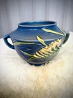 VTG ROSEVILLE USA ART PLANTER Pottery Vase Blue Freesia Jardiniere READ