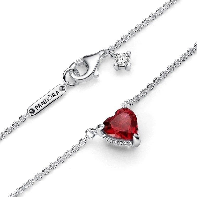PANDORA Collana Cuore Rosso 45 cm Argento 925, 392542C01-45 - Immagine 3 di 3