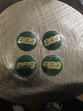 4x Stickers Bbs Wheel Cap Centre Emblems 70mm Sticker Gold Green Brand New