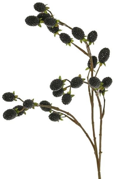 Artplants KüNstlicher Zweig Brombeere Uruma Mit FrüChten, Schwarz, 90Cm-image