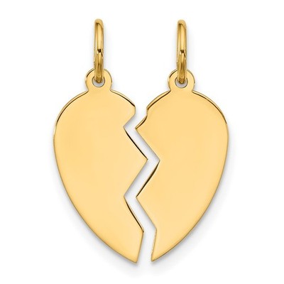 10K Gelbgold 2 Stück Extra Klein Herz Charm Anhänger L 17,21mm, B 15,63mm