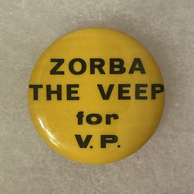 Zorba The Veep for V.P. Spiro Agnew 1 1/4  pinback button pin