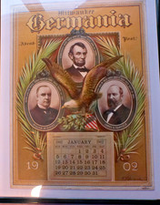 US Presidents Calendar 1902 Lincoln Mc Kinnley Garfield Milmaukee Germania WOW