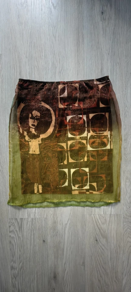 CUSTO BARCELONA Damen Rock knielang L Stretch mehrfarbig Neu - Bild 2 von 4