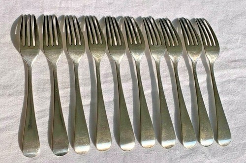 1878 Lorne Dinner Forks Lot 10 Silverplate Alice Monogram Victorian 1847 Rogers - Picture 6 of 8
