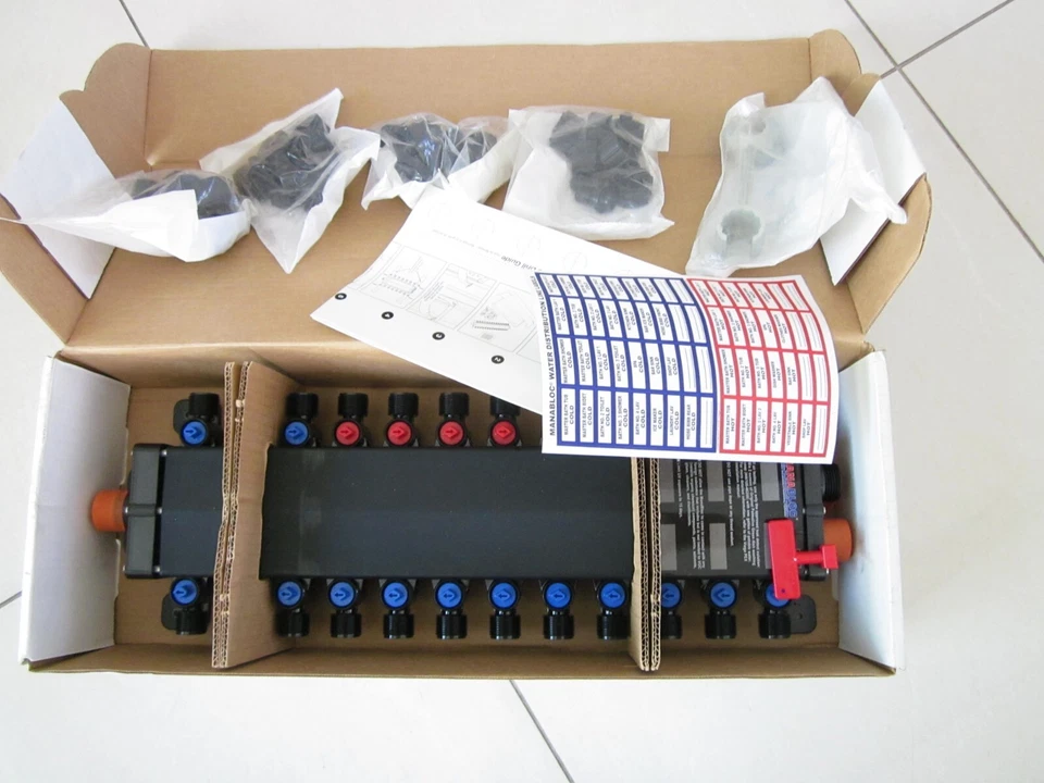 Viega 50243 ManaBloc 24 порта, обжимной коллектор 1/2 PEX, (9) горячий, (15) холодный - Изображение 3 из 4