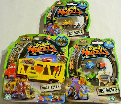 Trash Wheels Figuren SET 1 x Muck Mover + 6 Müllmonster Autos Transporter - MM04