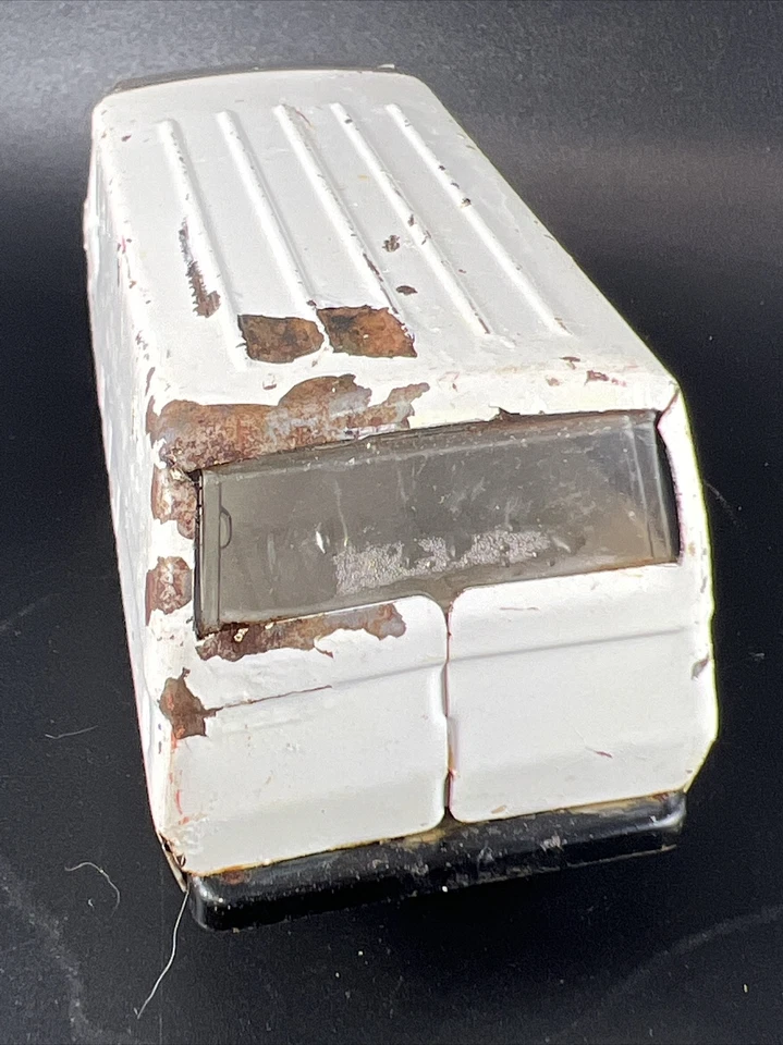 Furgoneta de rescate Tonka 55360 acero prensado metal blanco años 70 Foto 4 de 4