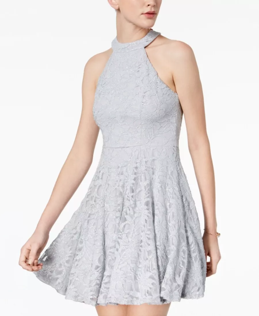 B darlin lace fit and flare dress top