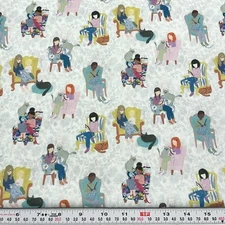 Creators And Sew it Goes Clara Jean for Dear Stella Blue Cotton by the HALF YARD