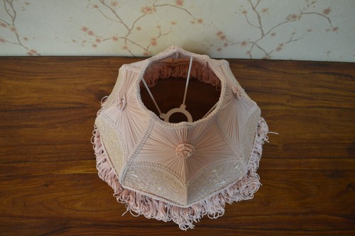 Lampshade scallop pink gathering hand-stitched table lampshade floor lampshade - Picture 3 of 10