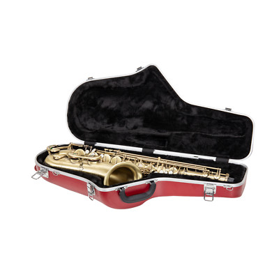 Crossrock Koffer für Tenorsaxophon, ABS-Hartschale mit Zubehörtasche-Red