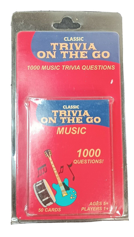Music Trivia On The Go 1000 Questions for  1+ players ages 5+  Great for Travel