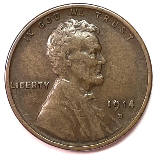 1914-D Lincoln Wheat Cent Extremely Fine XF Coin #18804